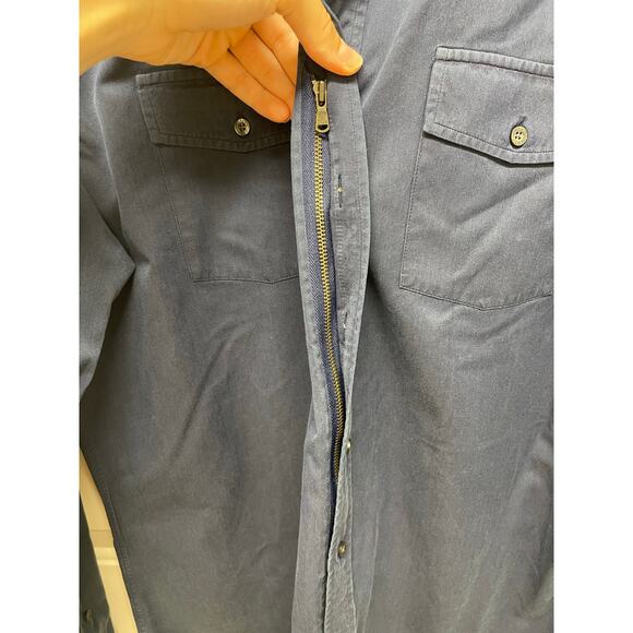 Teddy Stratford The Zip Fit Button down shirt navy blue size 6/XXL - Picture 6 of 8